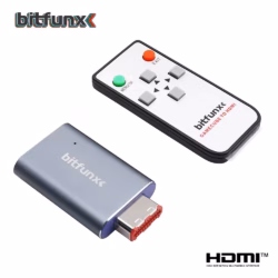 Bitfunx GC2HD Adapter und IR-Fernbedienung in der Produktansicht
