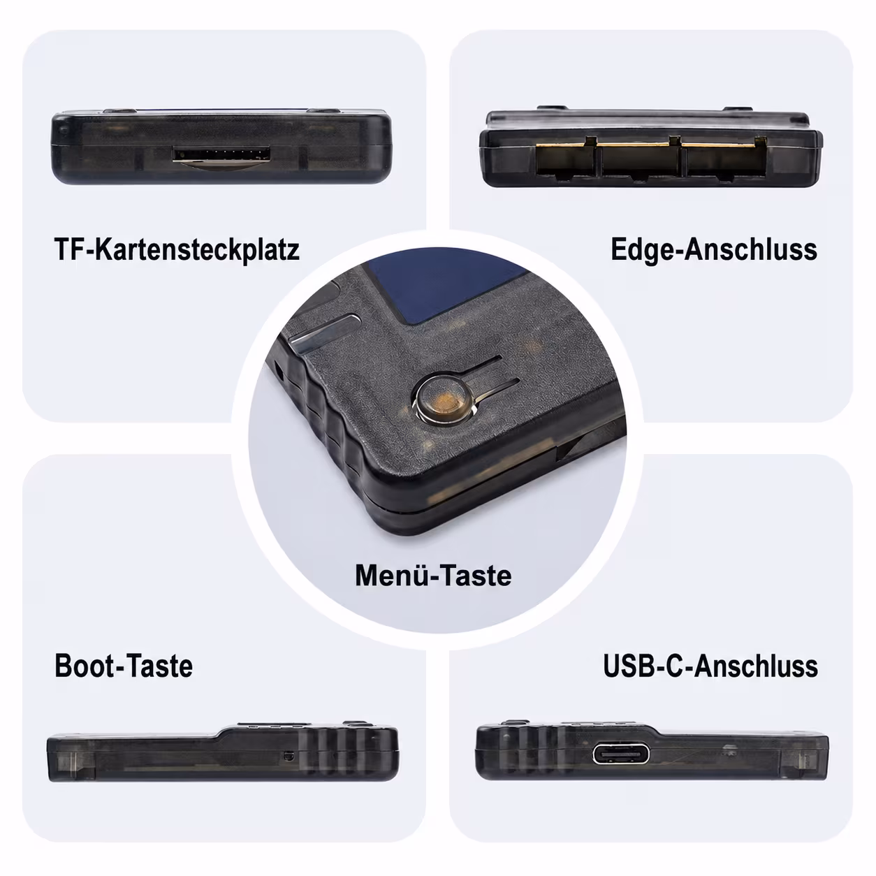 LinkRetro SD2PSXTD Transparent Black USB-C und Anschluesse